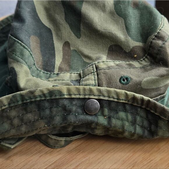 Toddler Boy Green Camo Boonie Camouflage Bucket Hat 3T 4T Cotton Explorer Sun - Picture 2 of 7